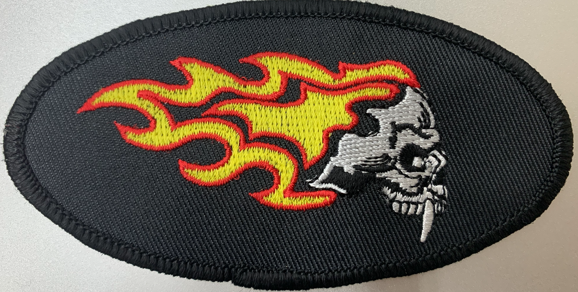 Flame Skull Oval Patch